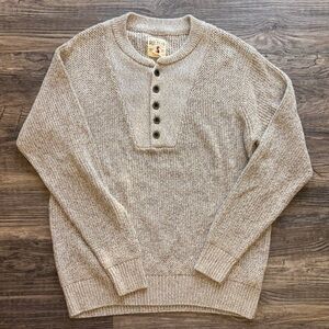 RedHead Cream Marled Henley Crewneck Sweater - Men